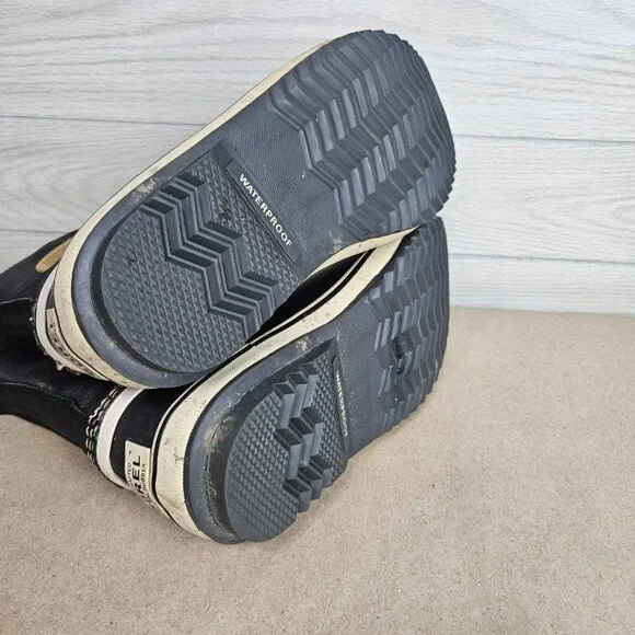 Sorel Black Fossil Boots Womens Size 7 NL1717-010 Waterproof Winter Snow Lined - Picture 7 of 10